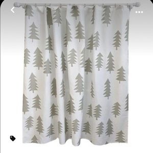 Gray Christmas Tree Shower Curtain